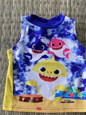 Nickelodeon Baby Shark Tie-Dye Blue Yellow Tank Top 24 Months